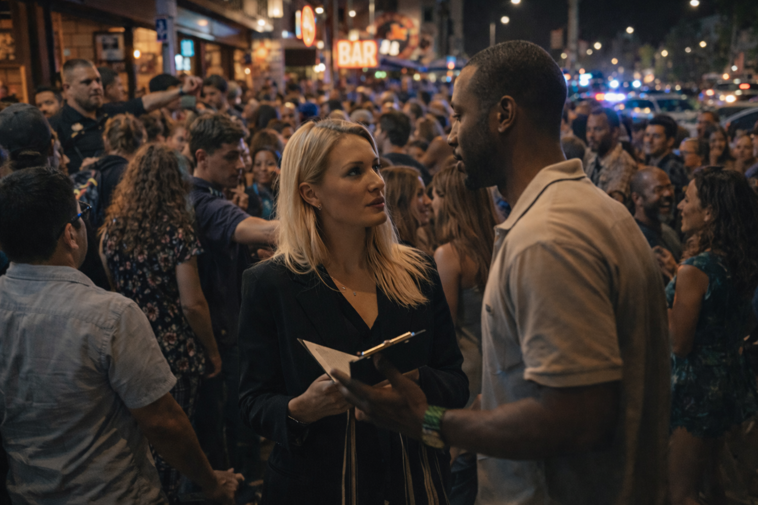 Line building at the door