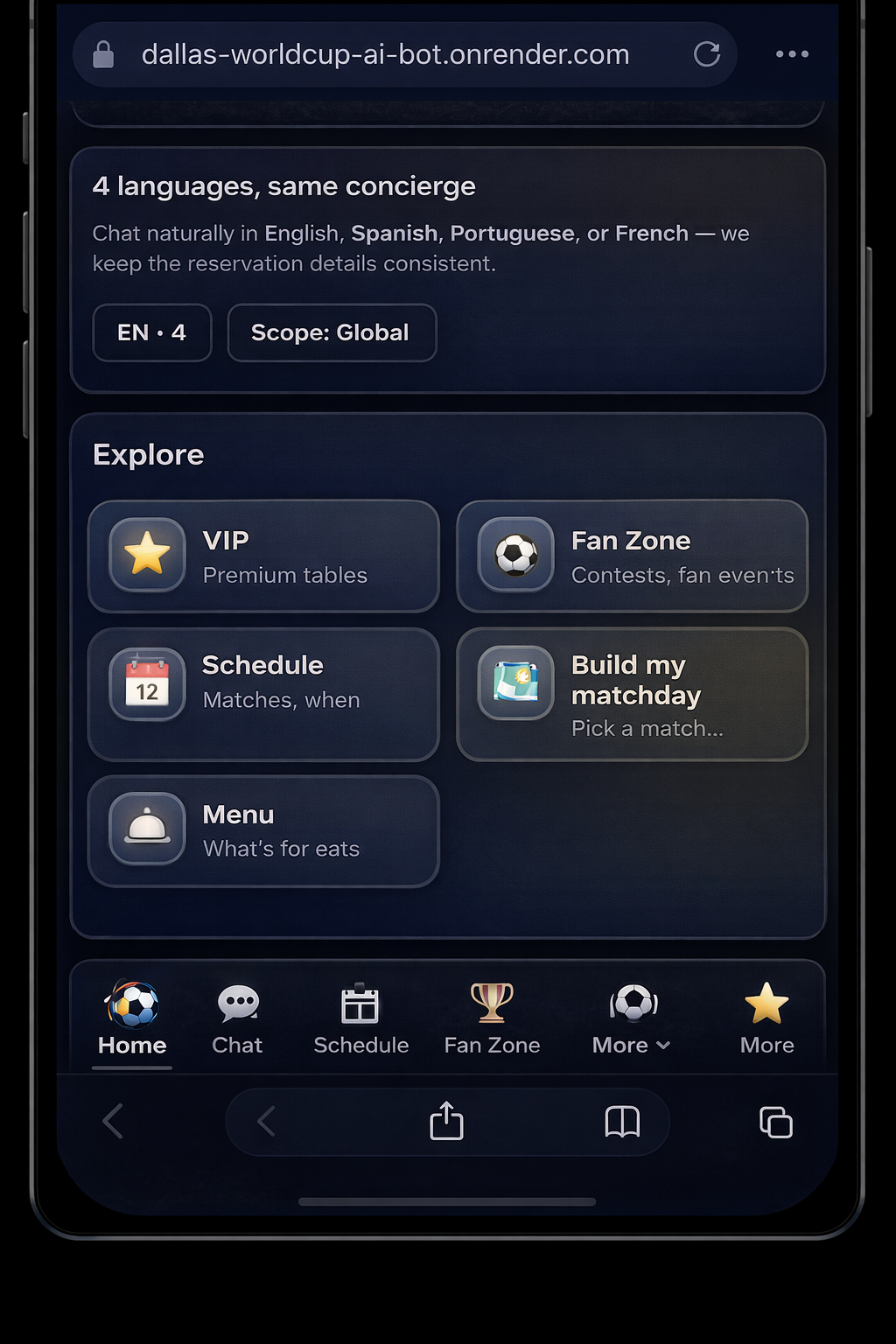 App explore screen
